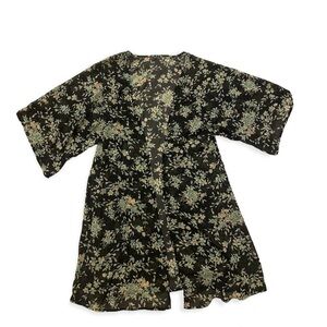 Black Floral Kimono Cover Up​​​